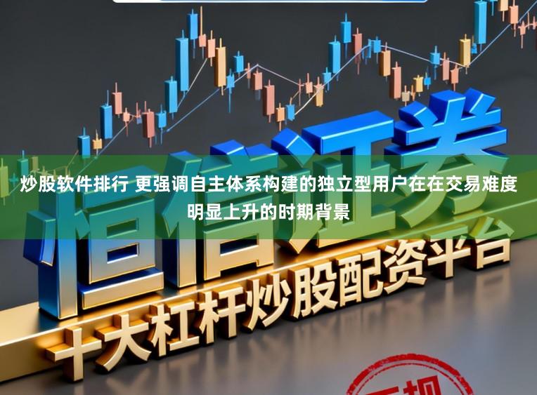 炒股软件排行 更强调自主体系构建的独立型用户在在交易难度明显上升的时期背景